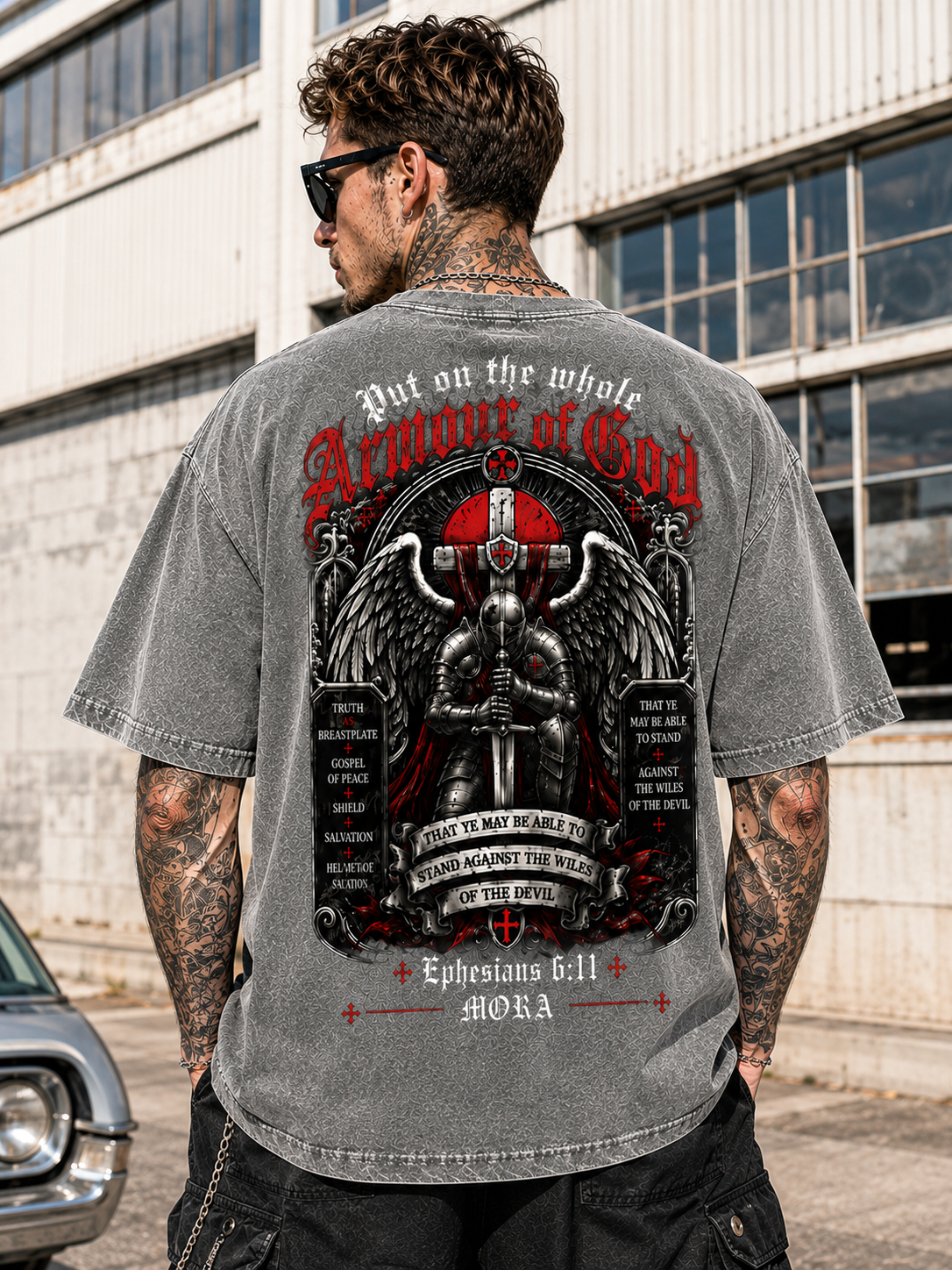 Armour of God Washed Black Tee