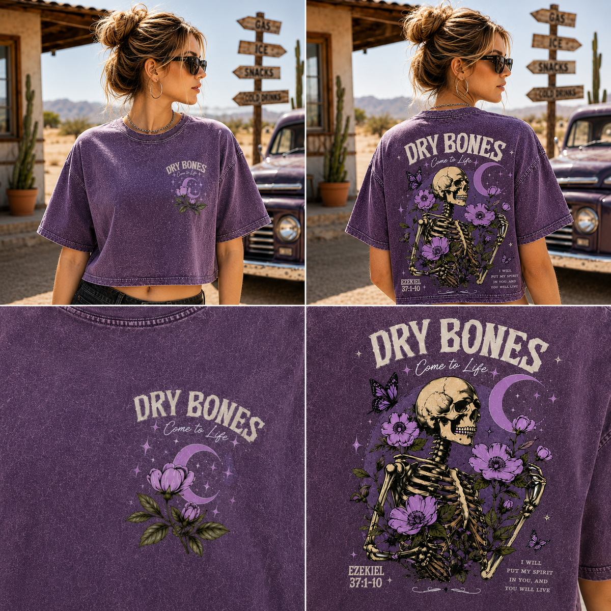 Dry Bones Come to Life – Vintage Skeleton Crop Top