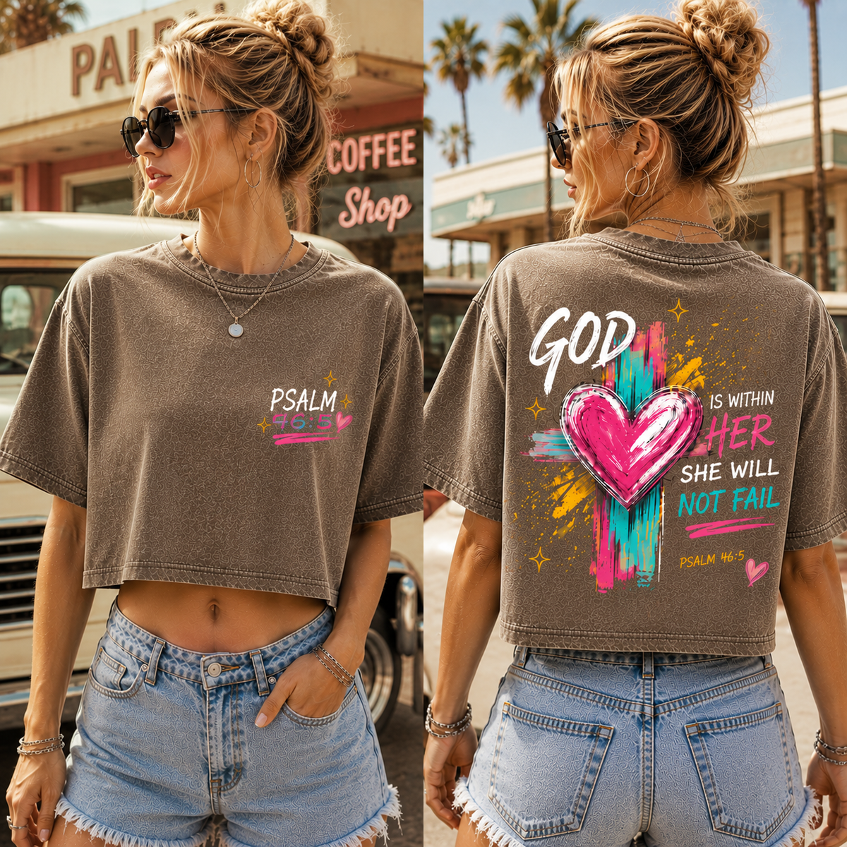 God Is Within Her – Vintage Faith Crop Top