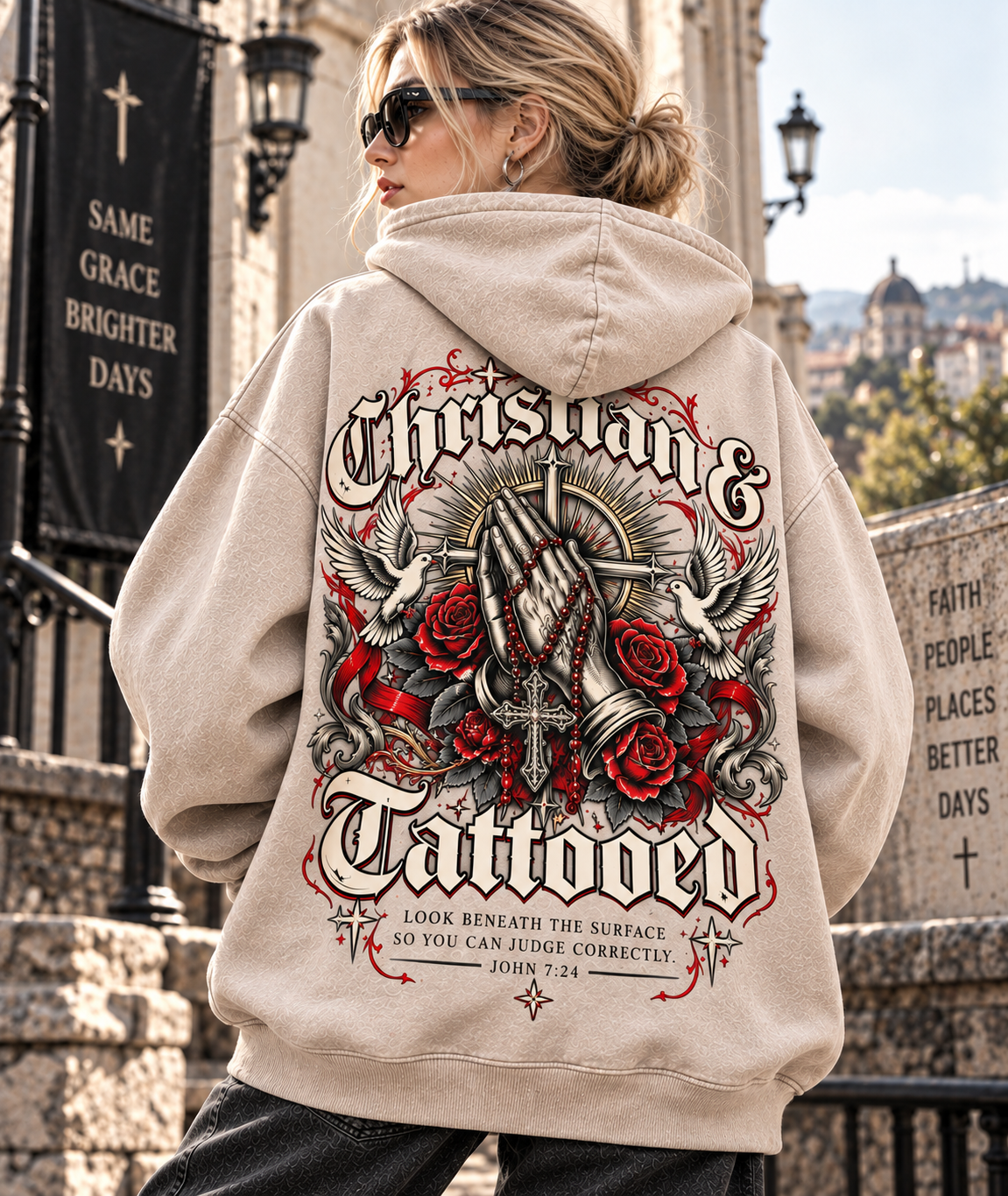 Christian & Tattooed Vintage Hoodie – Gothic Faith