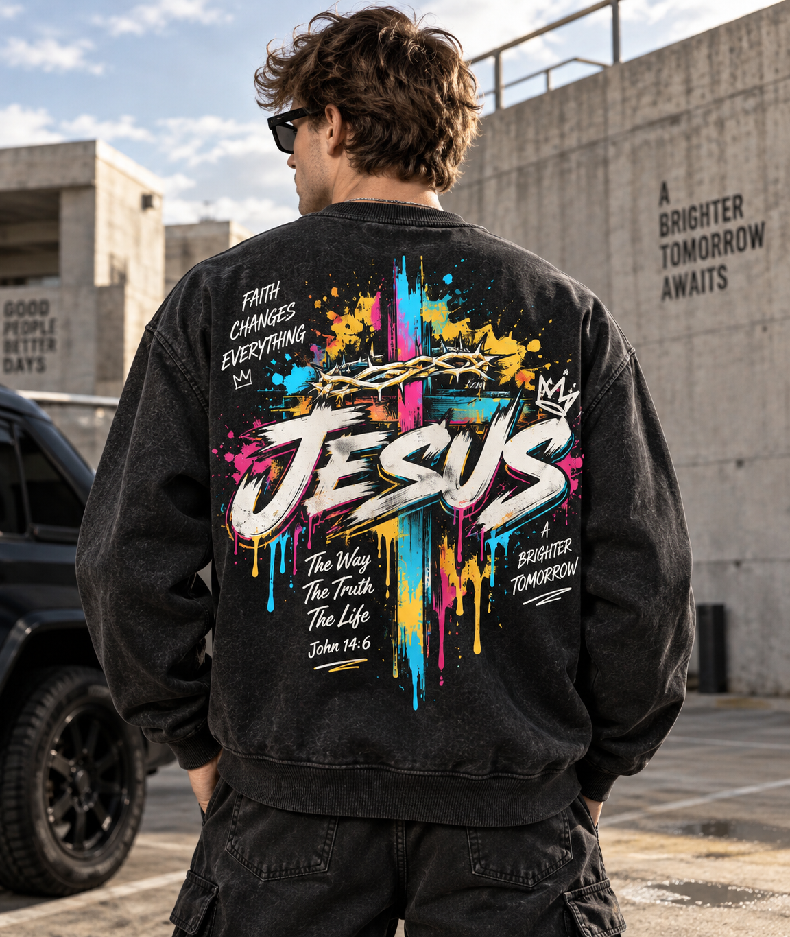 Jesus Faith Vintage Washed Sweatshirt