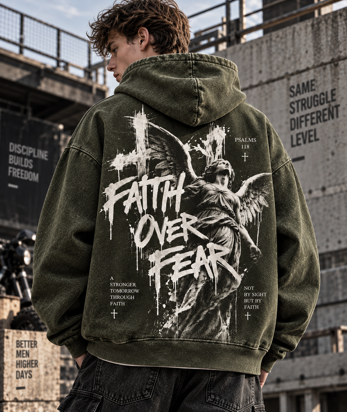 Faith Over Fear – Vintage Washed Hoodie