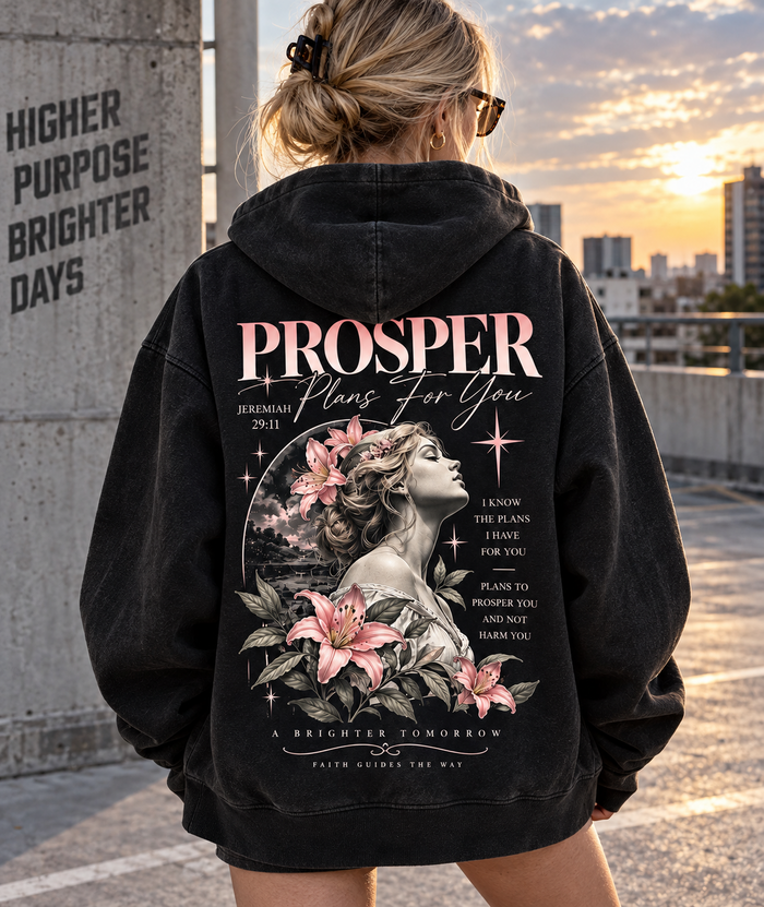 Prosper Plans For You – Vintage Faith Hoodie