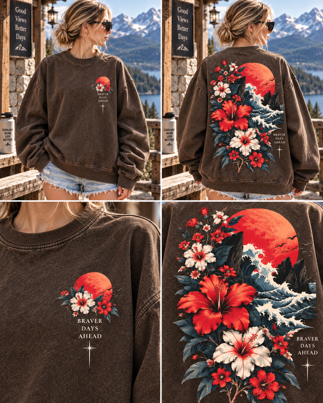 Braver Days Vintage Floral Sweatshirt