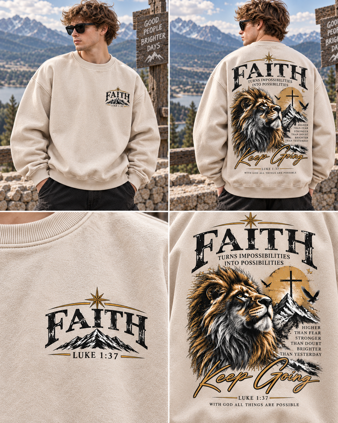 Faith Lion Vintage Sweatshirt
