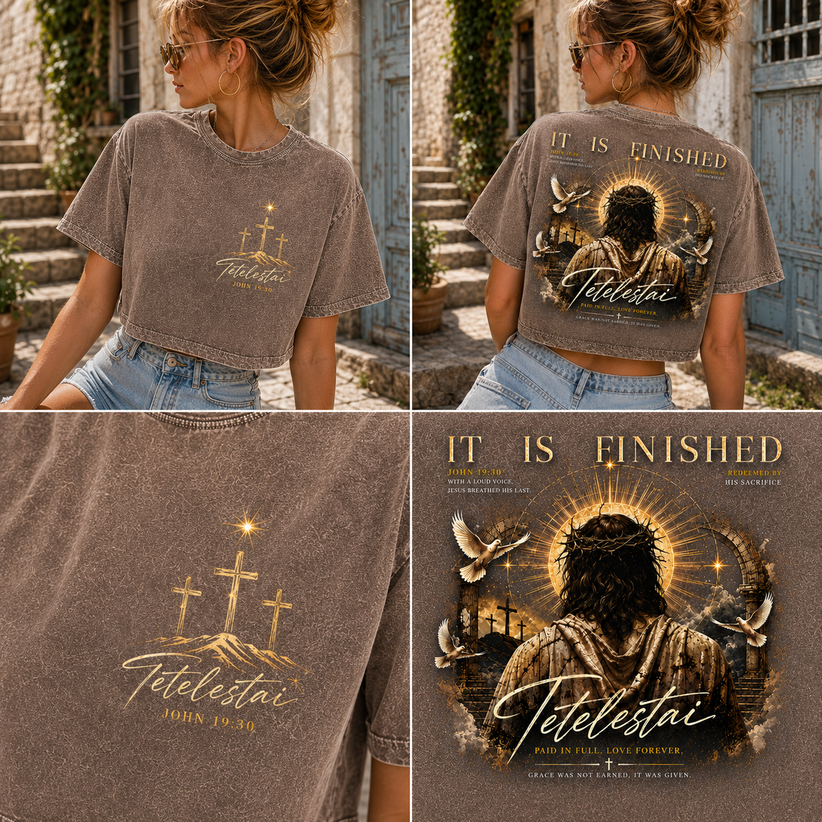 Tetelestai Faith Vintage Crop Top – It Is Finished