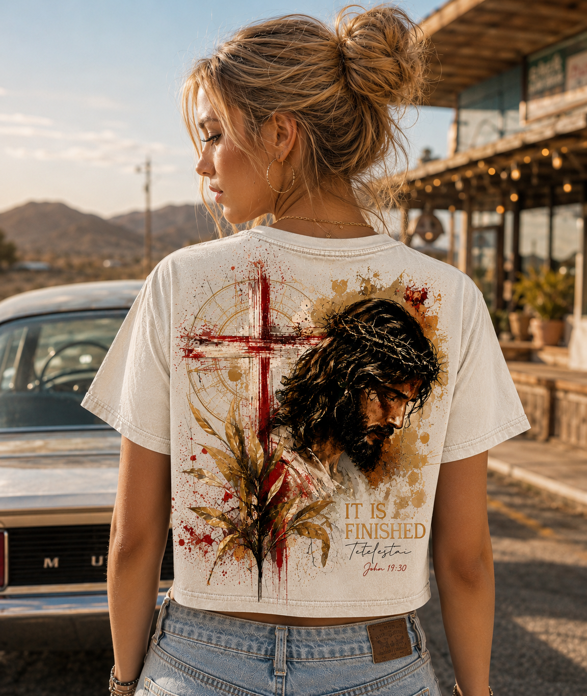 It Is Finished – Vintage Cross Crop Top