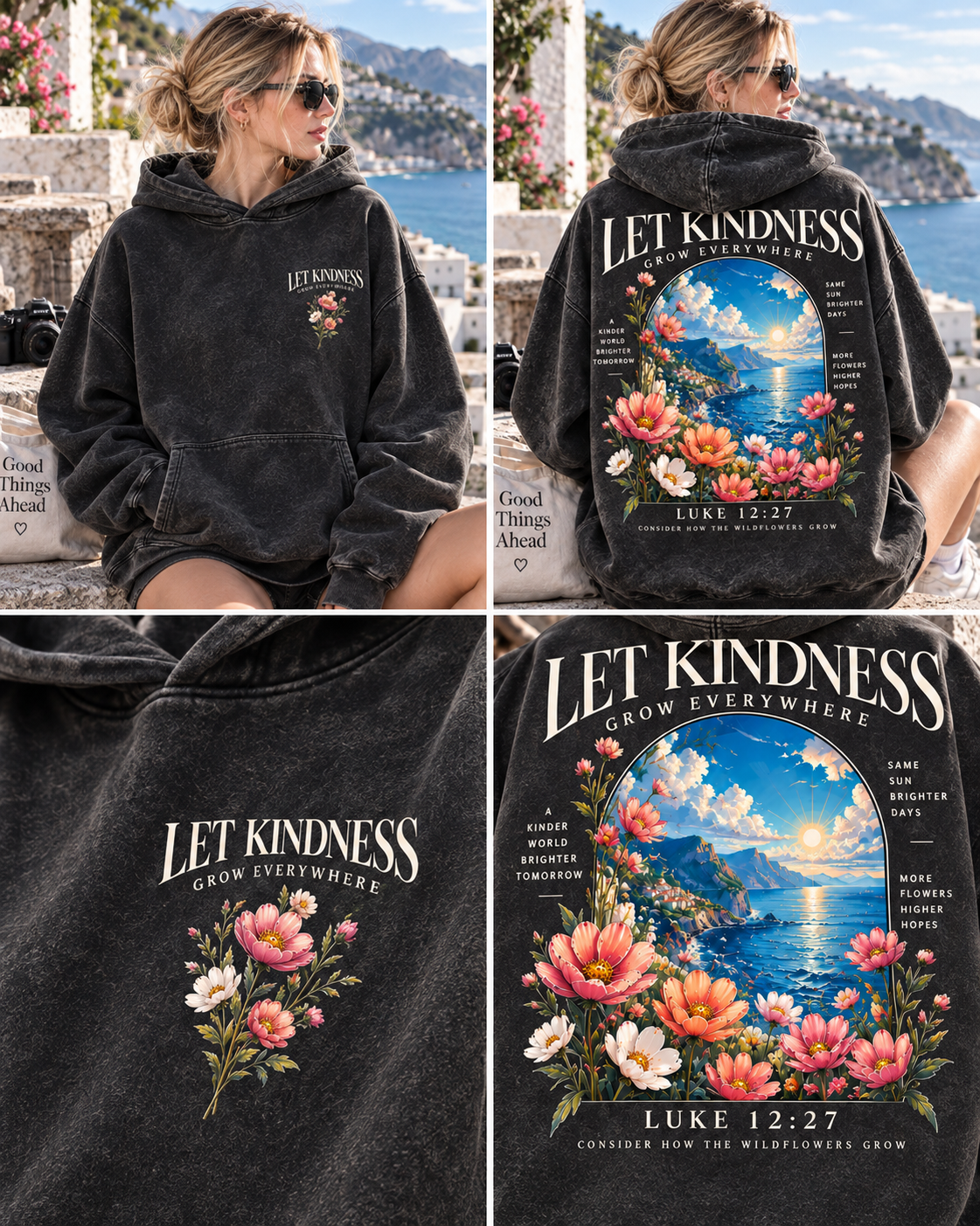LET KINDNESS GROW Hoodie – Vintage Floral