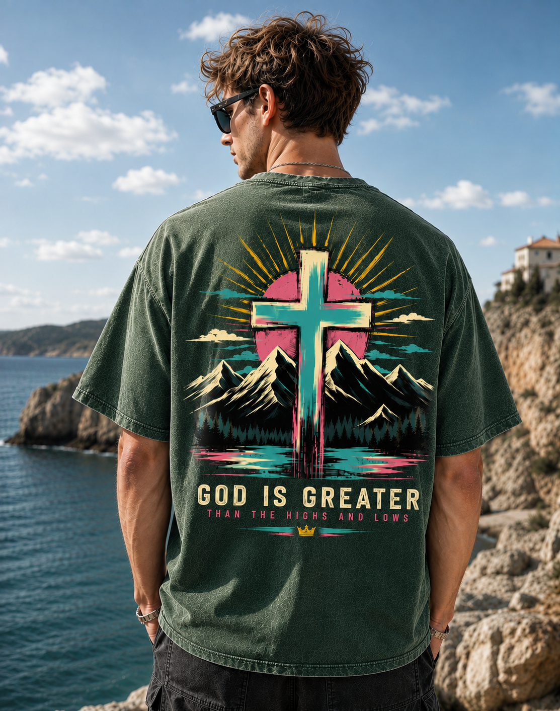 God Is Greater Vintage Cross Tee