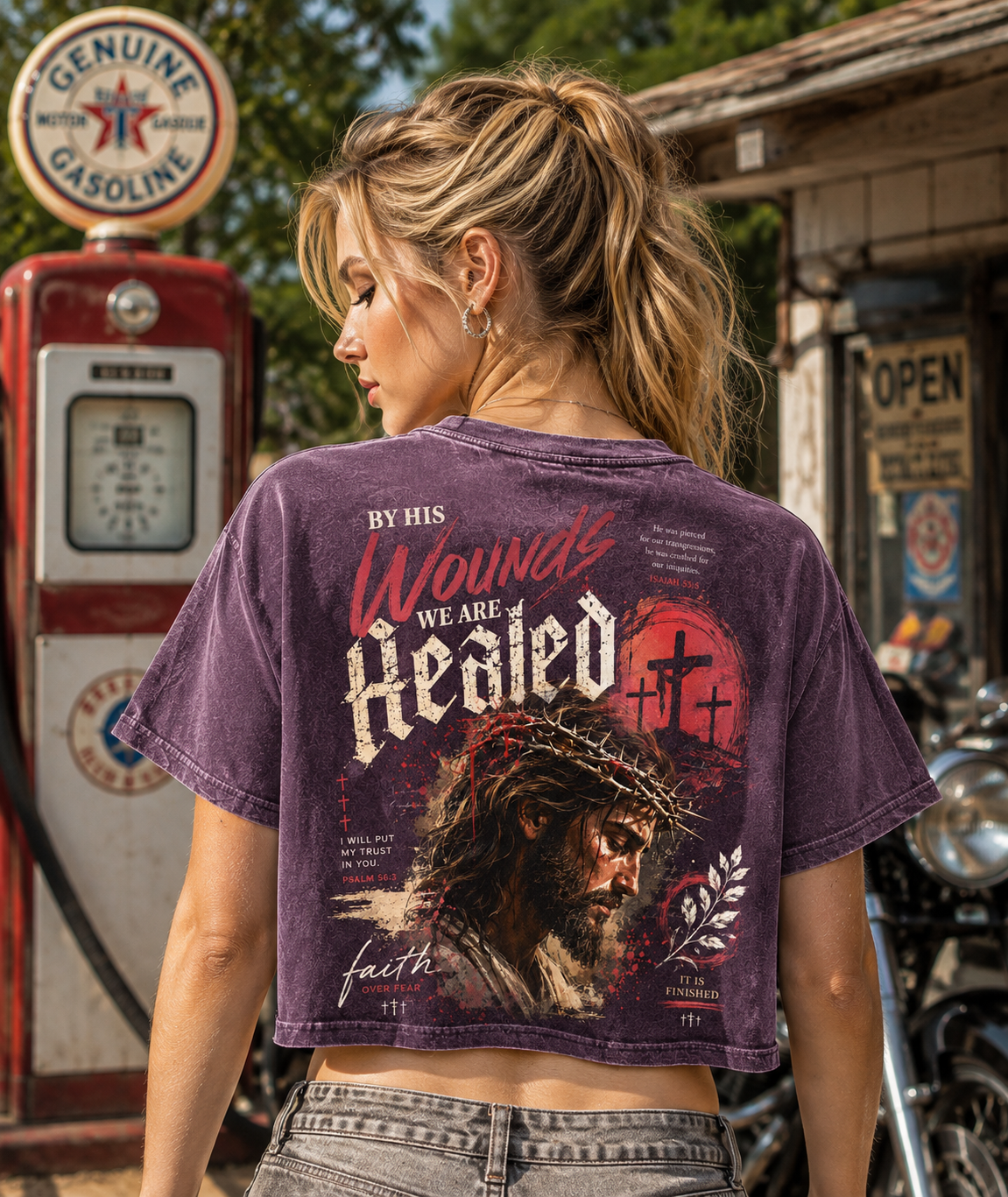 Faith Over Fear – Vintage Christian Crop Tee