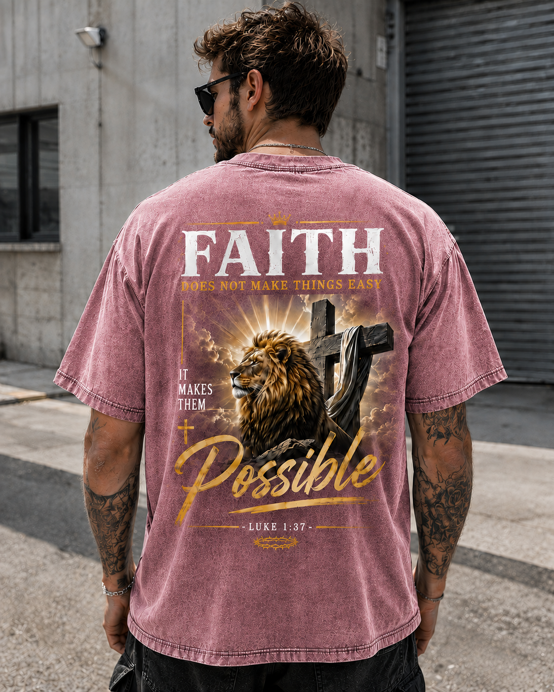 Faith Lion Christian T-Shirt  Faith Lion Graphic Tee