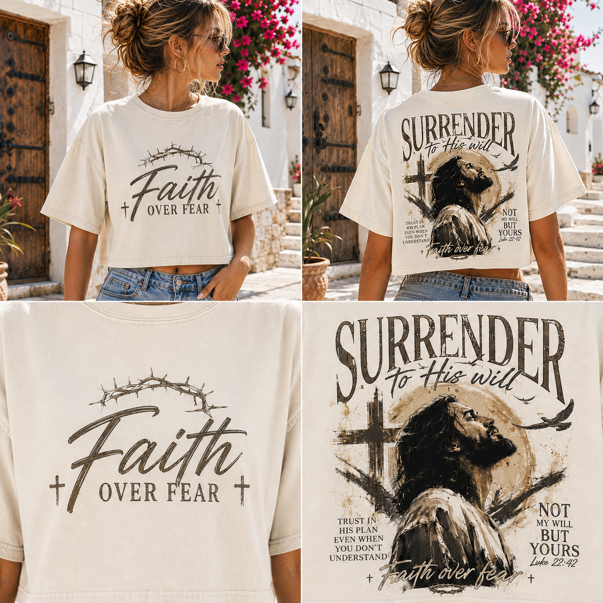 Faith Over Fear Crop Top – Vintage Christian Tee