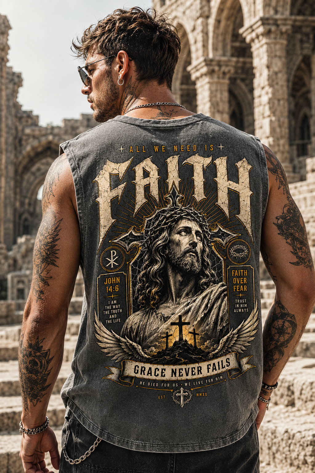 Faith Never Fails – Vintage Faith Wash Tee