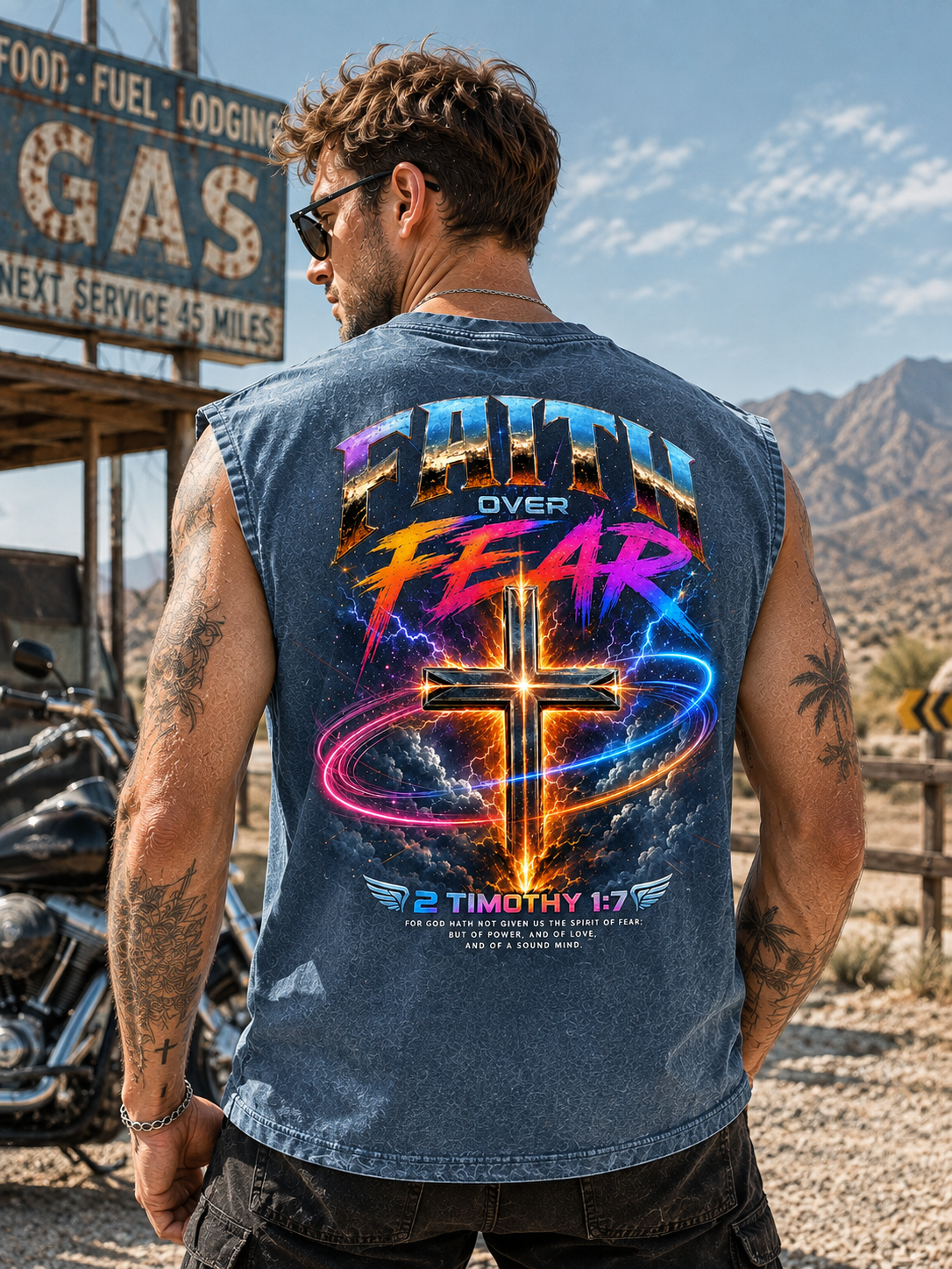 Faith Over Fear Vintage Washed Tank