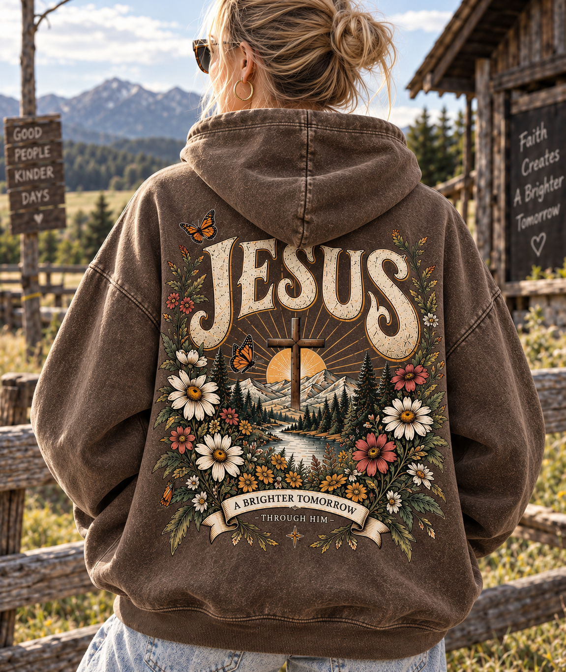 Jesus Vintage Wildflower Hoodie – A Brighter Tomorrow