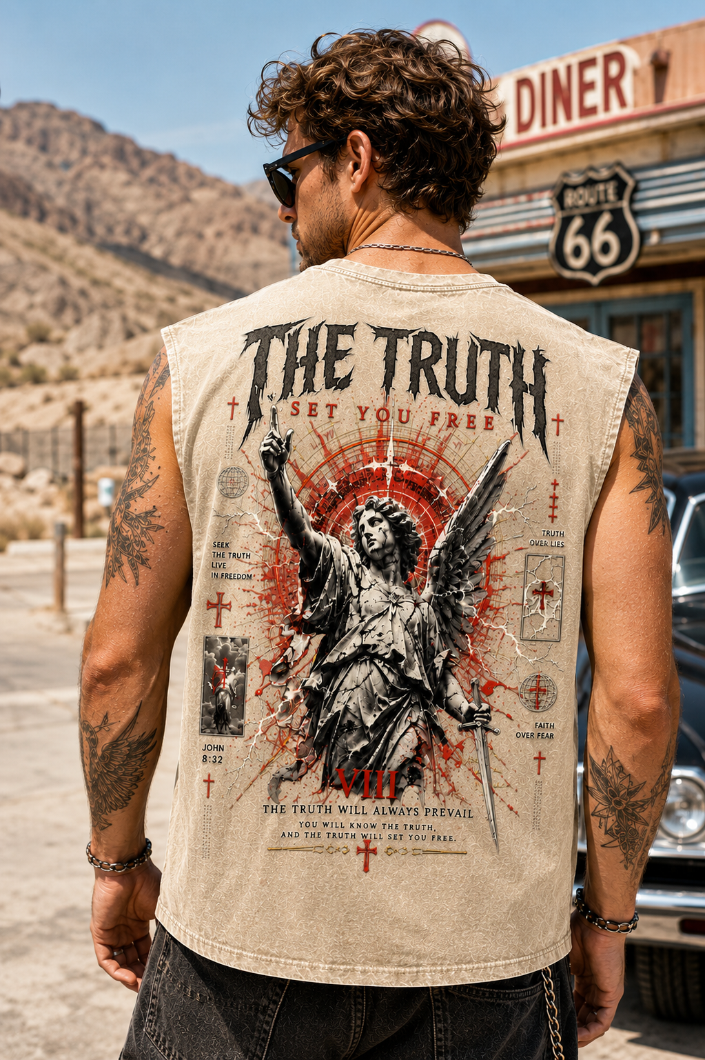 Truth Angel Graphic Sleeveless Tee