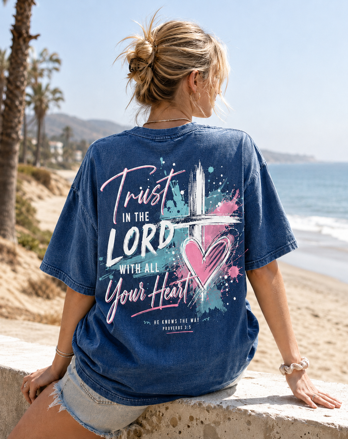 Faith Over Fear Graphic Washed T-Shirt