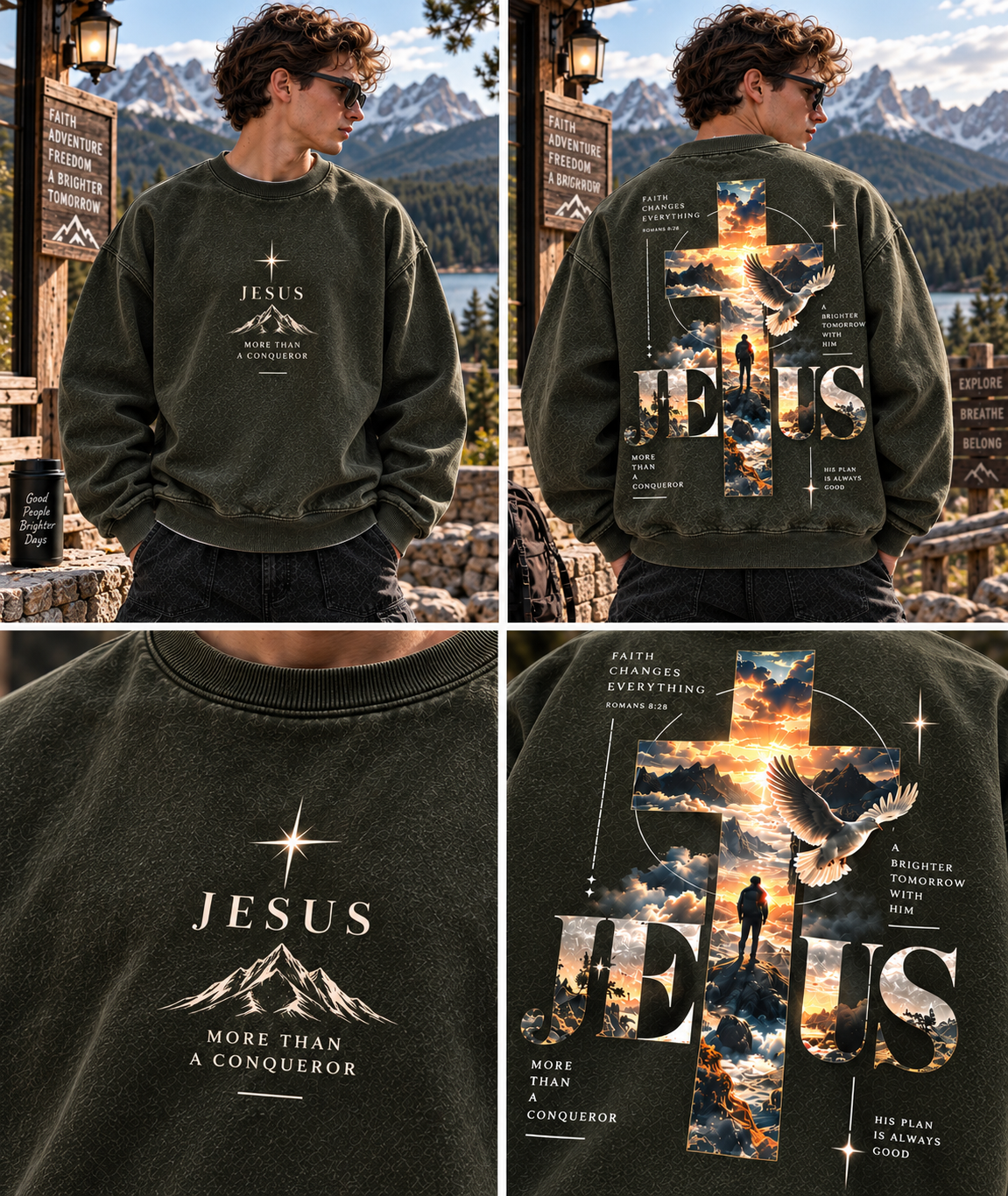 Jesus Faith Oversized Sweatshirt – Vintage Christian Style