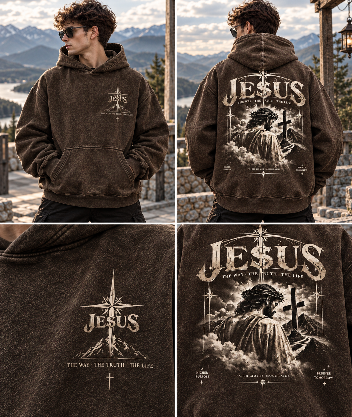 Jesus Faith Vintage Washed Hoodie