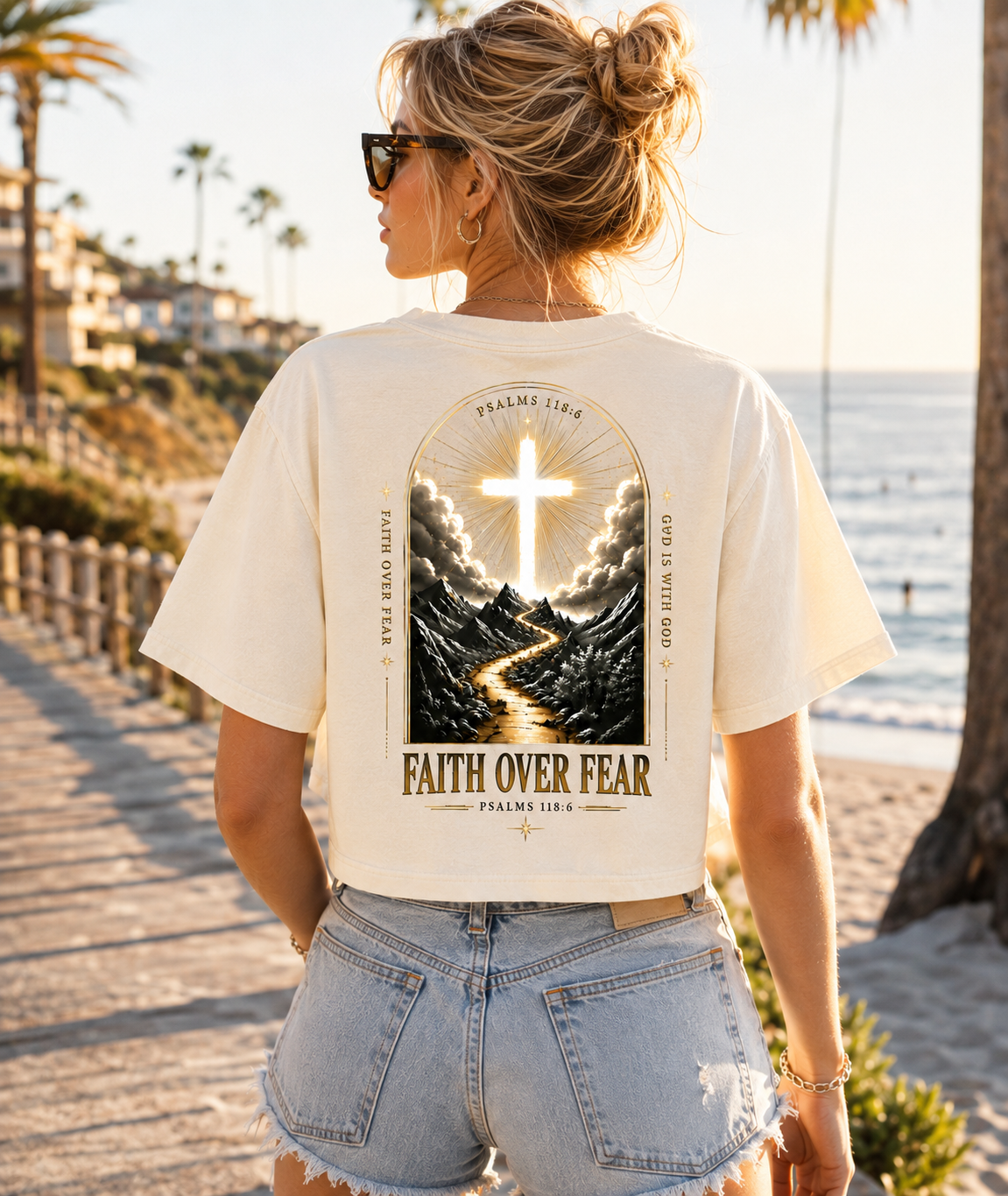 Faith Over Fear – Vintage Faith Crop Top