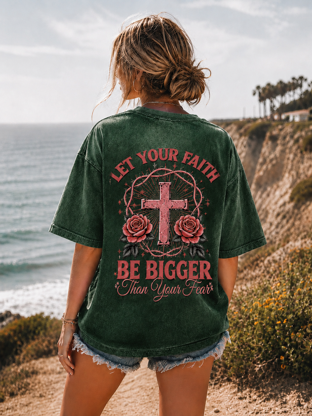 Faith Over Fear – Vintage Washed Graphic Tee
