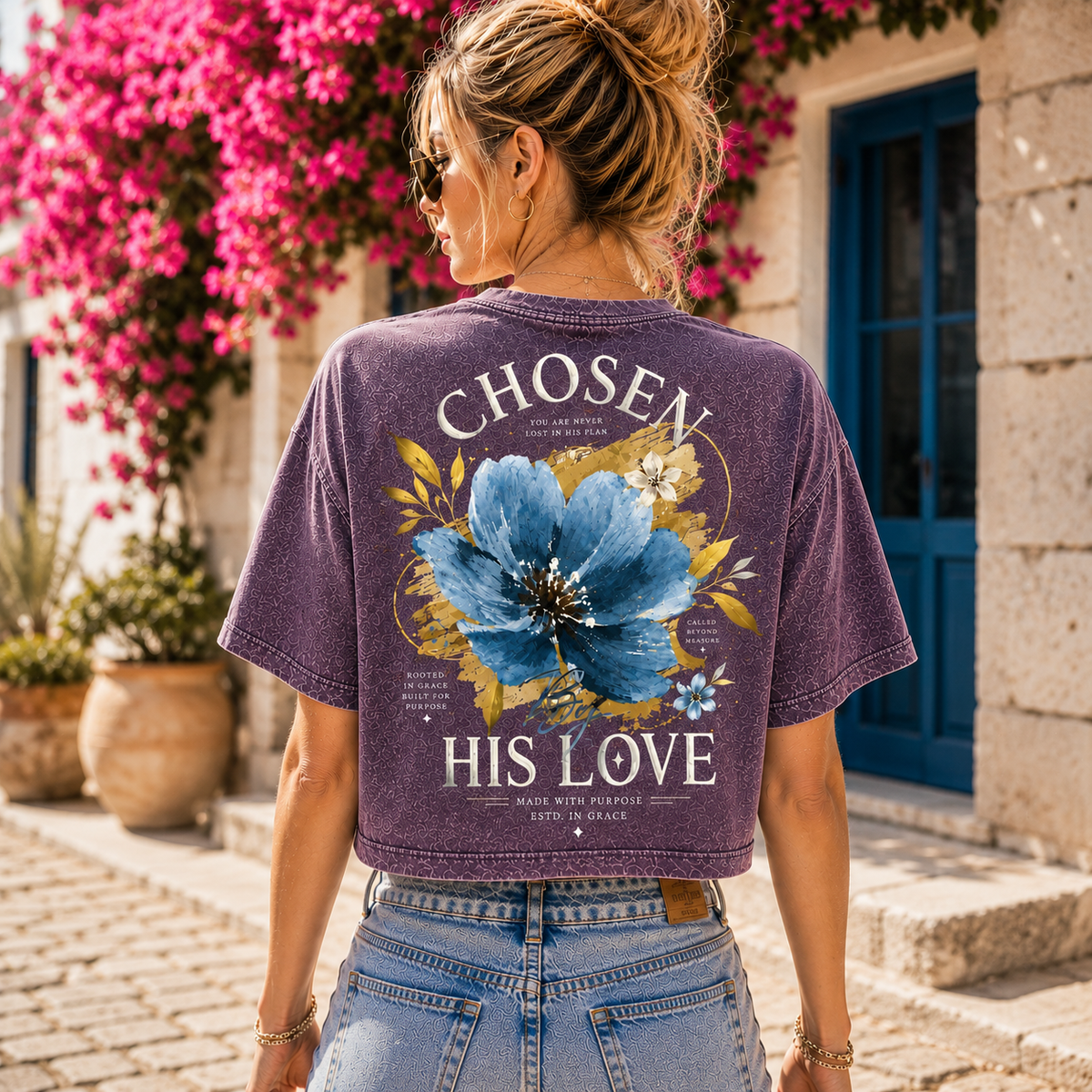 Chosen His Love – Vintage Floral Crop Top
