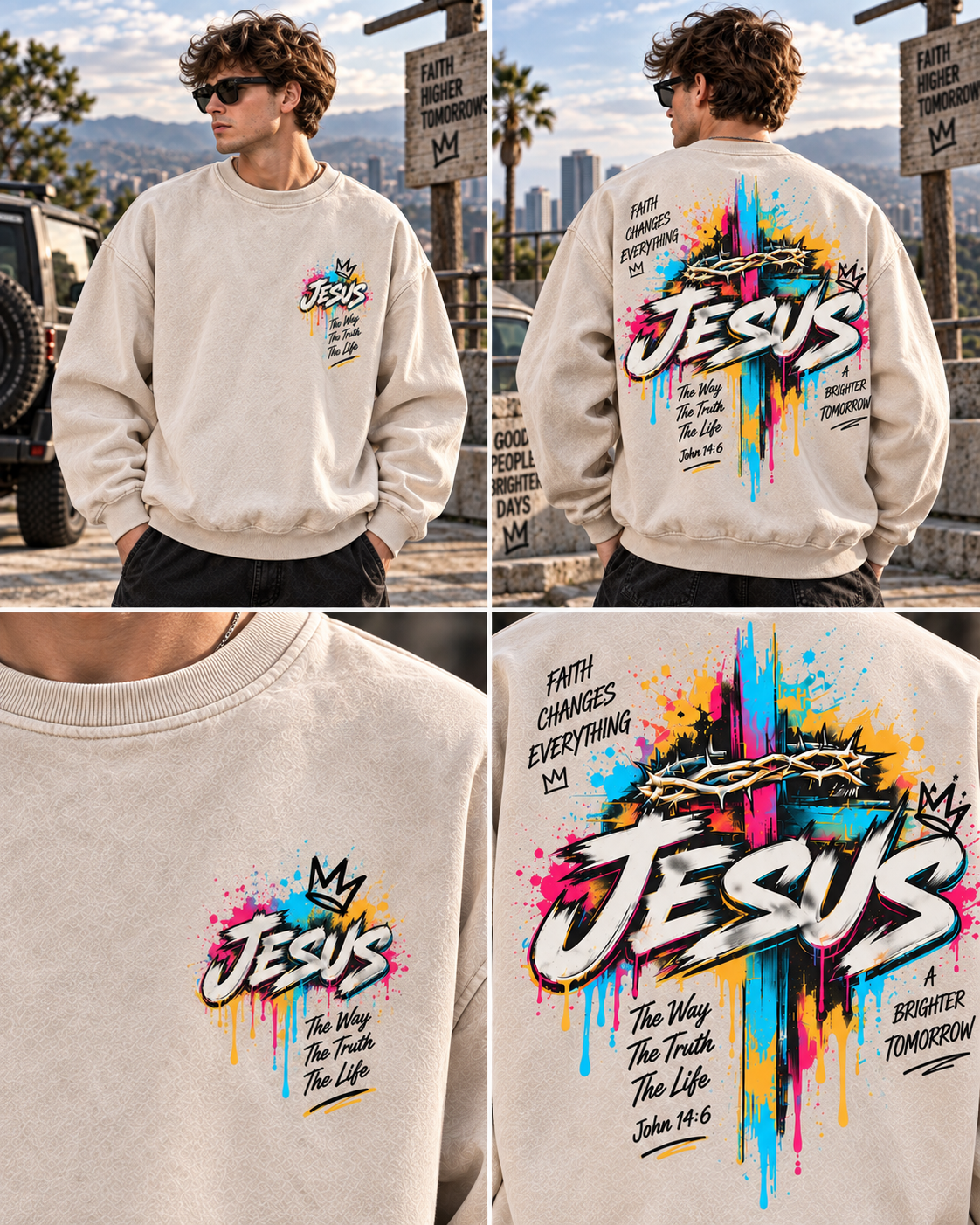 Jesus Faith Vintage Washed Sweatshirt