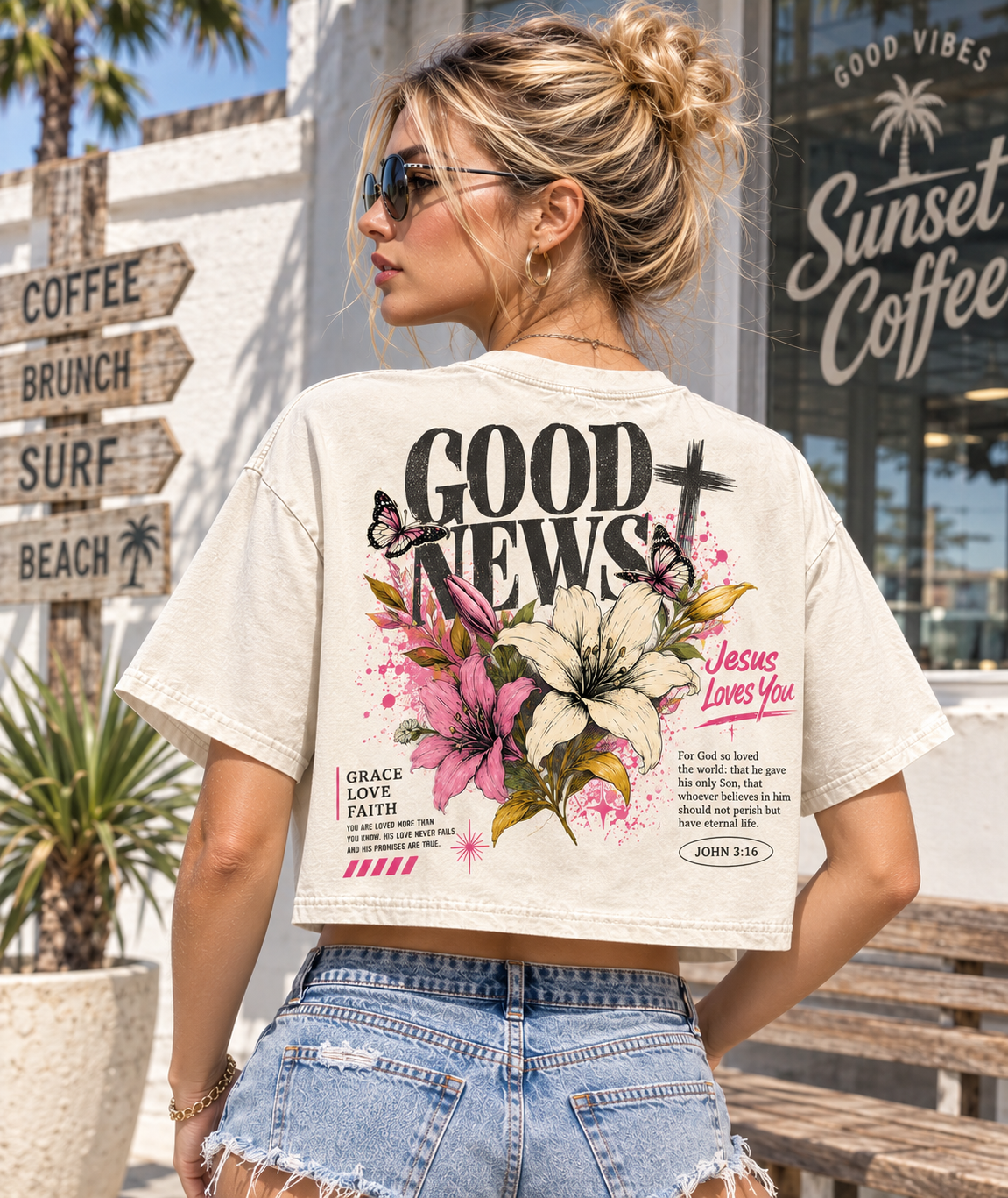 Good News Vintage Crop Top