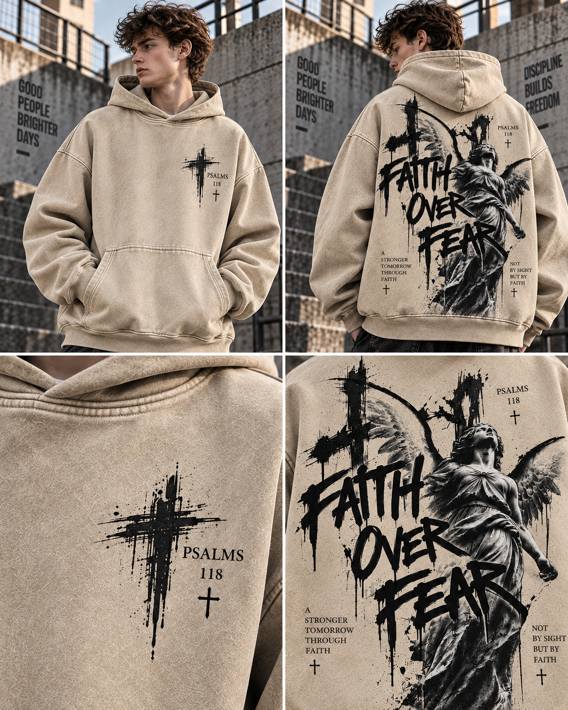 Faith Over Fear – Vintage Washed Hoodie