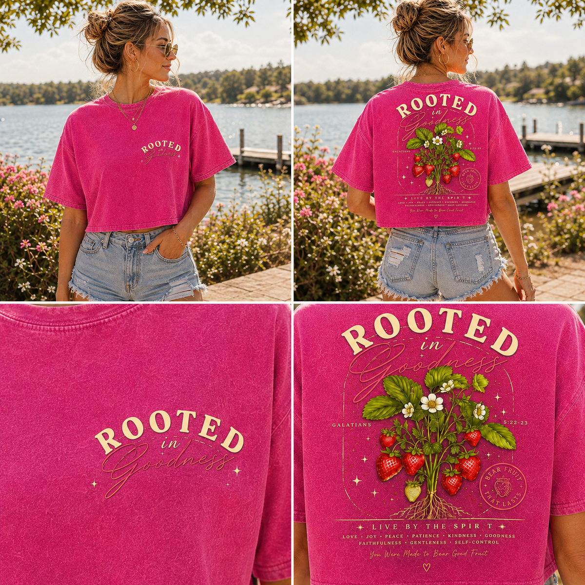 Rooted in Goodness – Vintage Strawberry Crop Tee