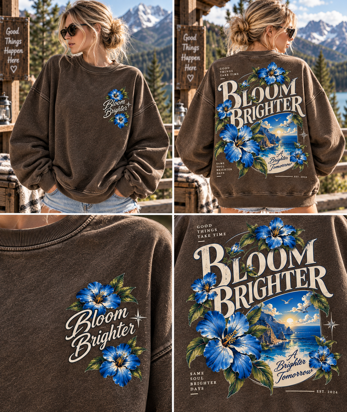 Bloom Brighter Vintage Sweatshirt