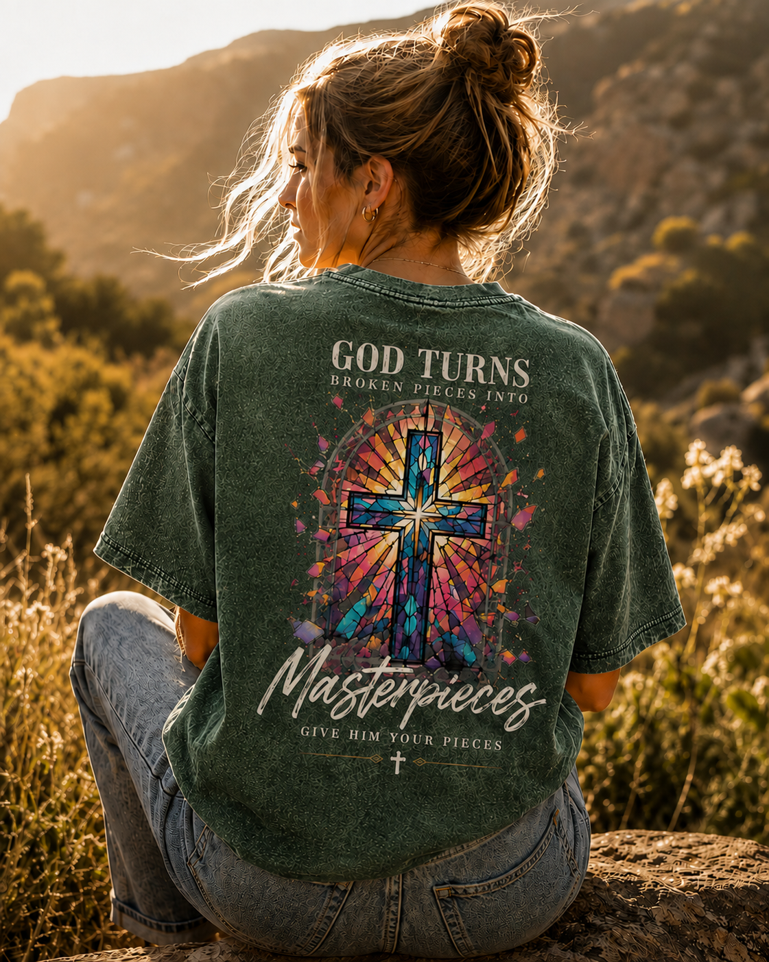 Christian Masterpieces Cross T-Shirt – Vintage Washed Graphic Tee