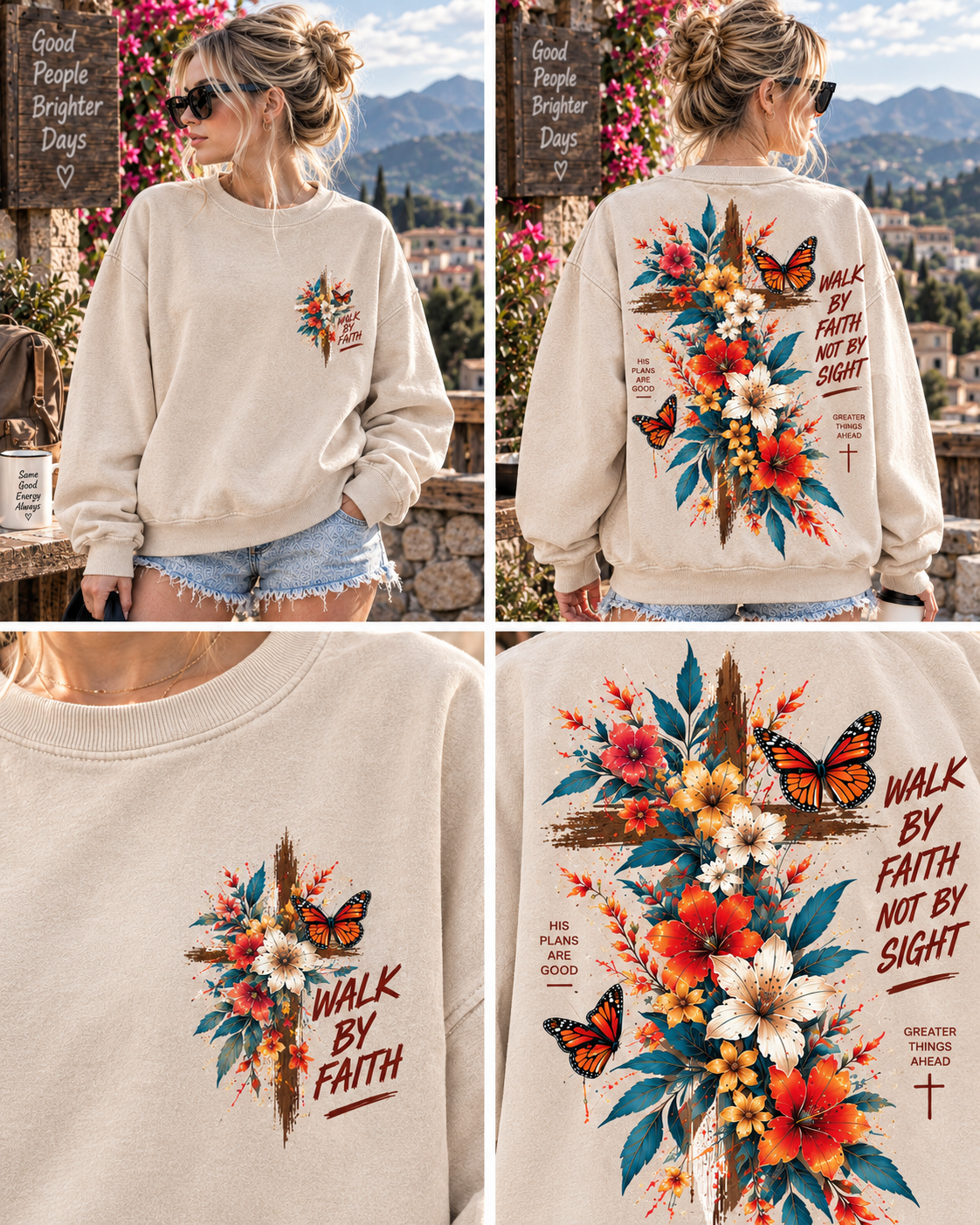Walk by Faith Floral Sweatshirt