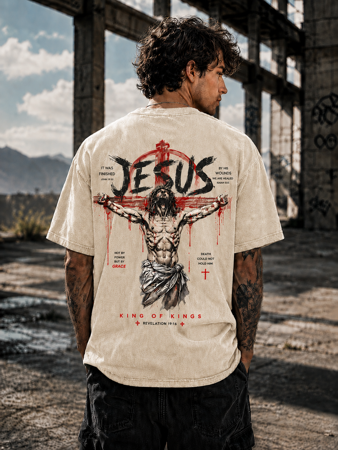 Vintage Jesus Graphic Oversized T-Shirt – Unisex