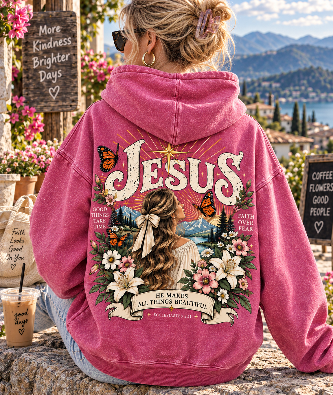 Vintage Faith & Butterfly Hoodie