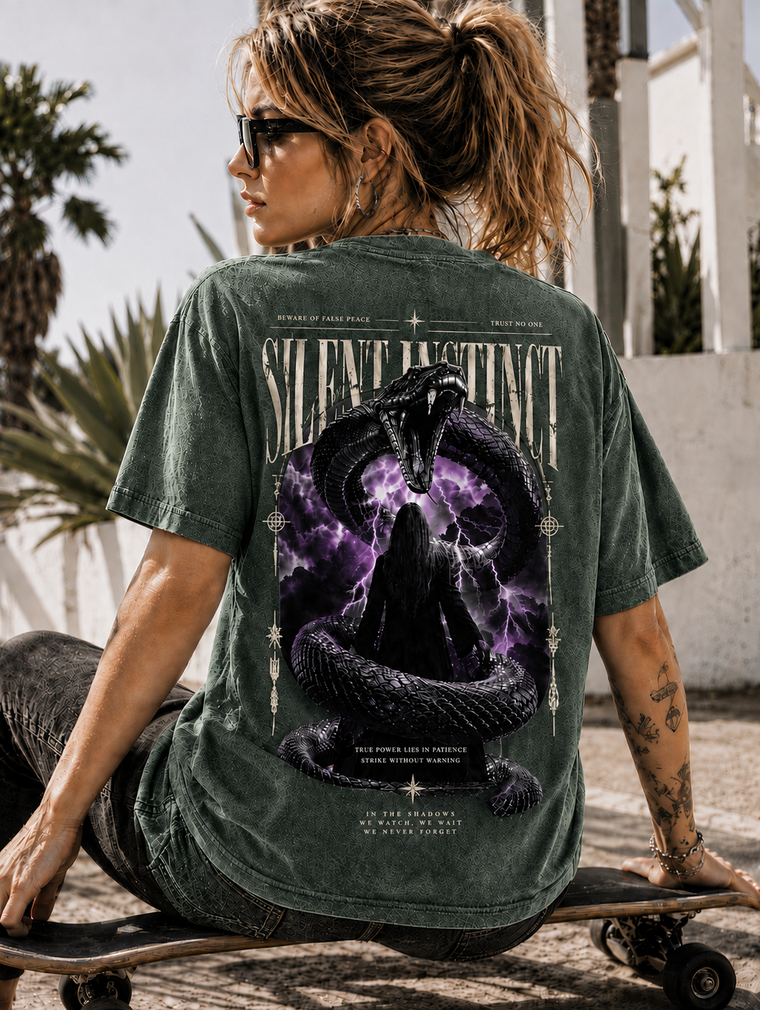 Silent Instinct™ – Vintage Washed Graphic Tee
