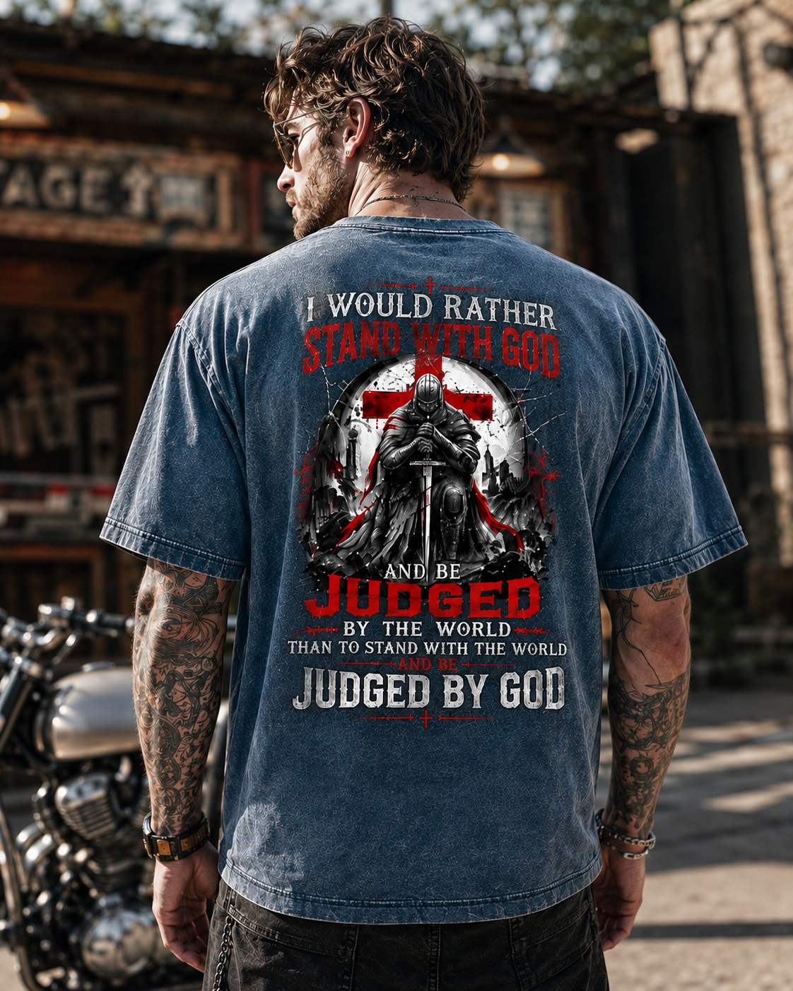 Judged by God – Vintage Washed Oversized Graphic T-Shirt