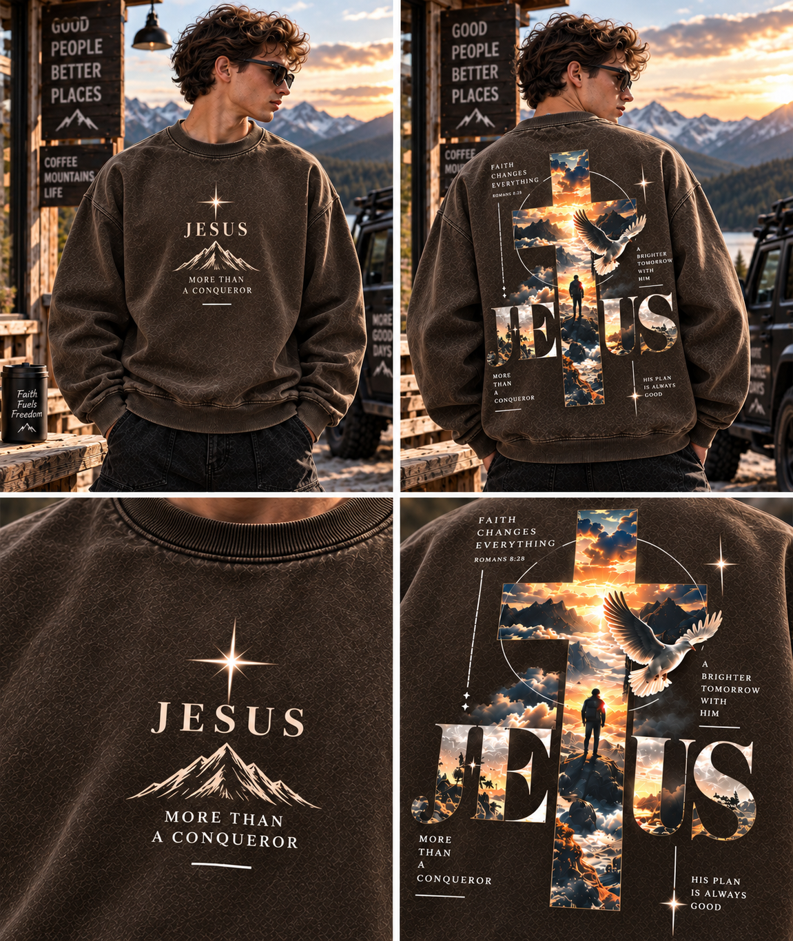 Jesus Faith Oversized Sweatshirt – Vintage Christian Style