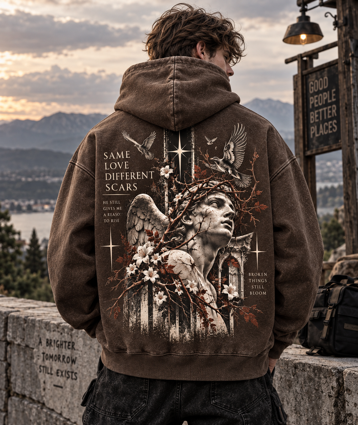 Same Love Different Scars – Vintage Angel Hoodie