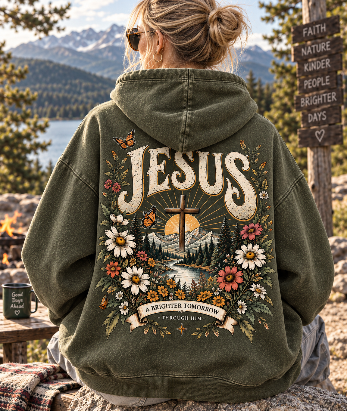 Jesus Vintage Wildflower Hoodie – A Brighter Tomorrow