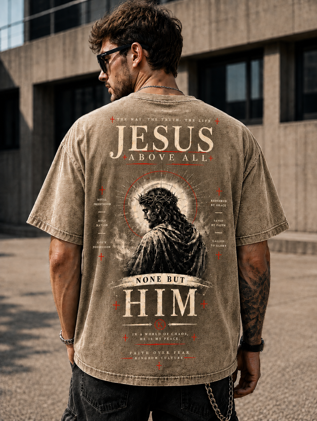 JESUS ABOVE ALL — Vintage Christian T-Shirt