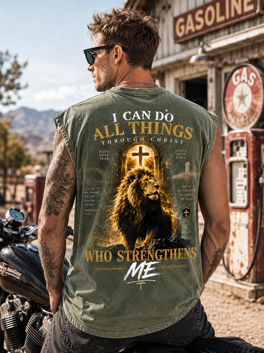 Faith Over Fear Lion Tank