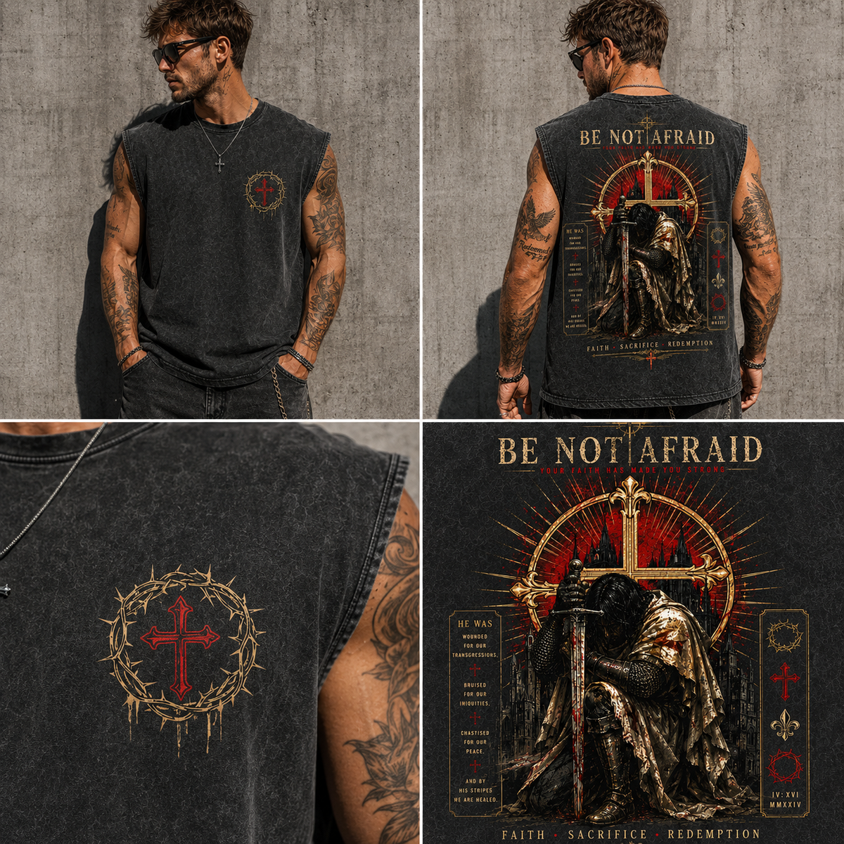 Be Not Afraid – Washed Faith Muscle Tee