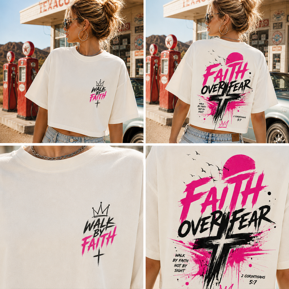 Faith Over Fear – Vintage Faith Crop Tee