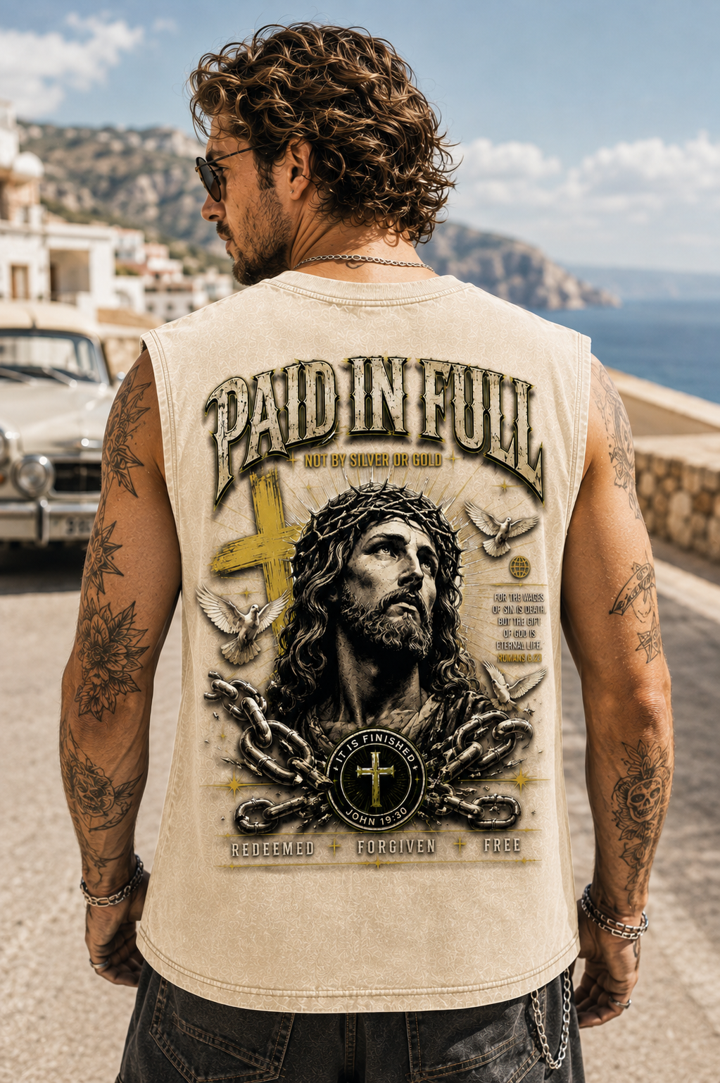 PAID IN FULL – Washed Black Christian Tank Top