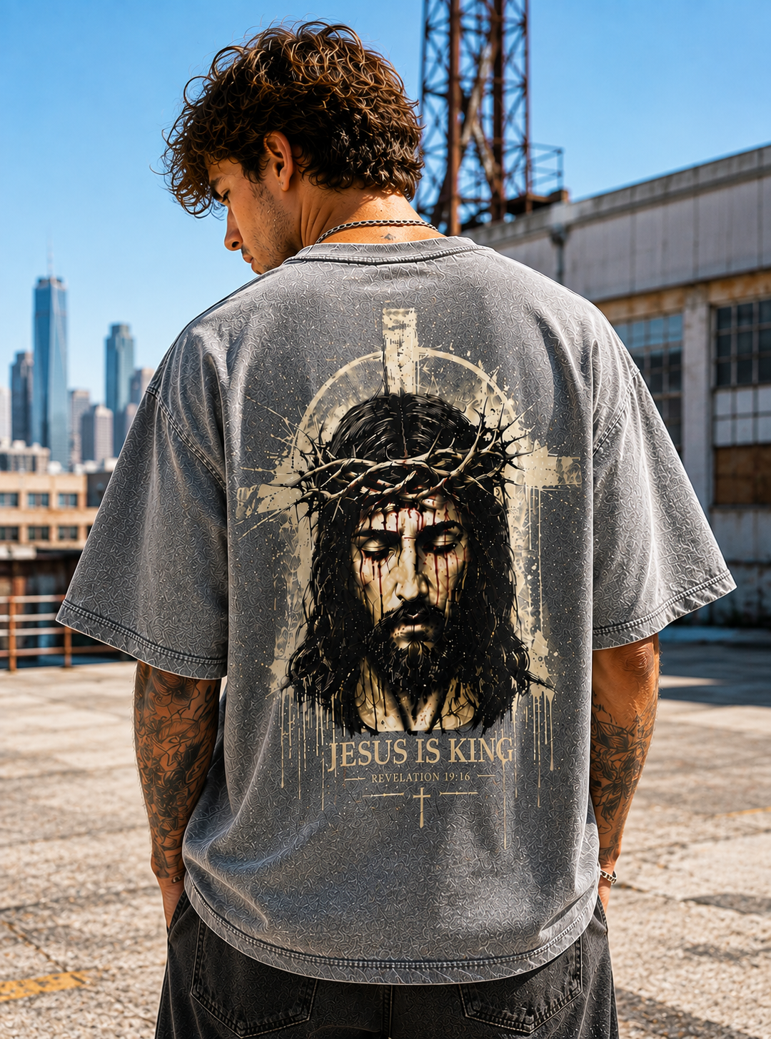 Jesus Is King – Vintage Olive Tee