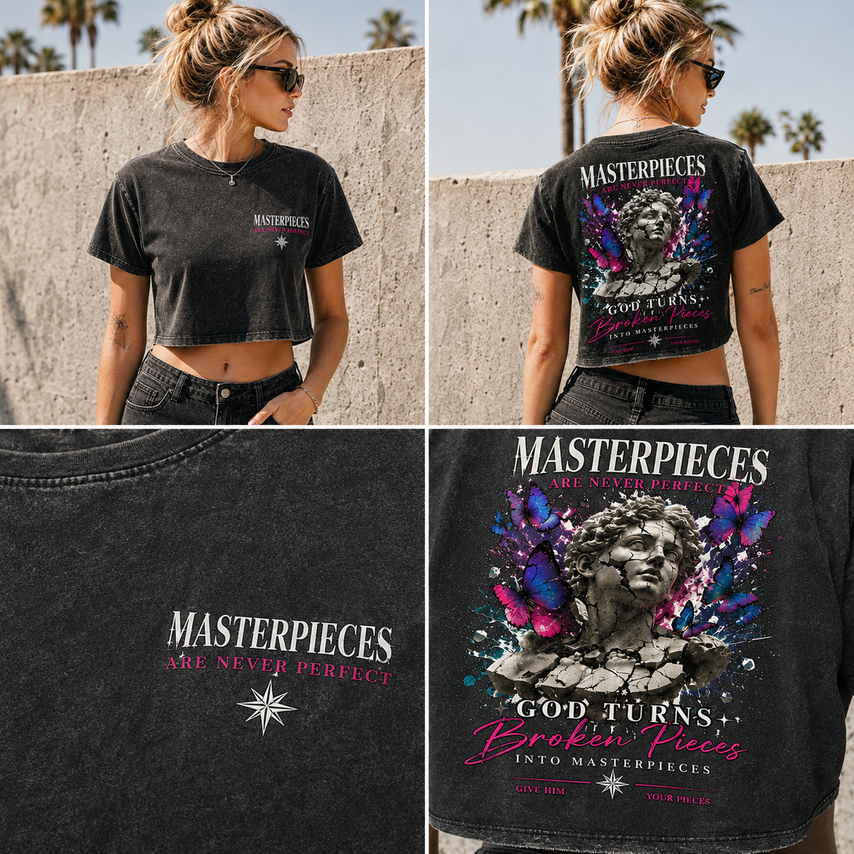 Masterpieces Broken Pieces – Vintage Faith Crop Top