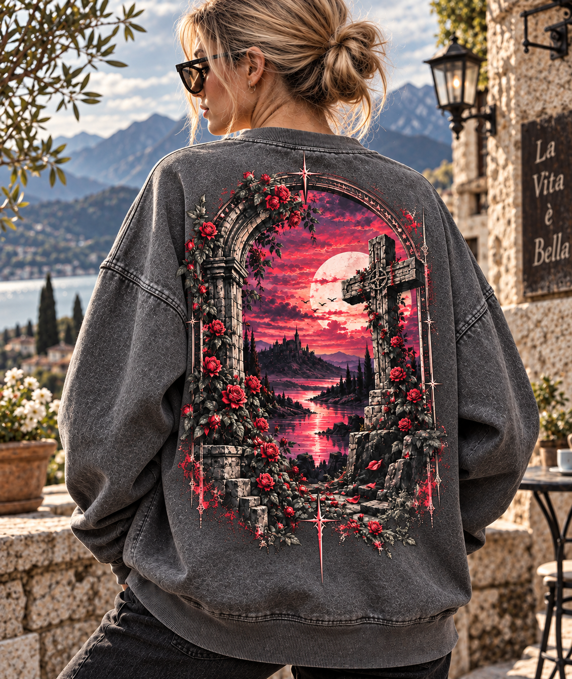 Gothic Rose Sunset Sweatshirt