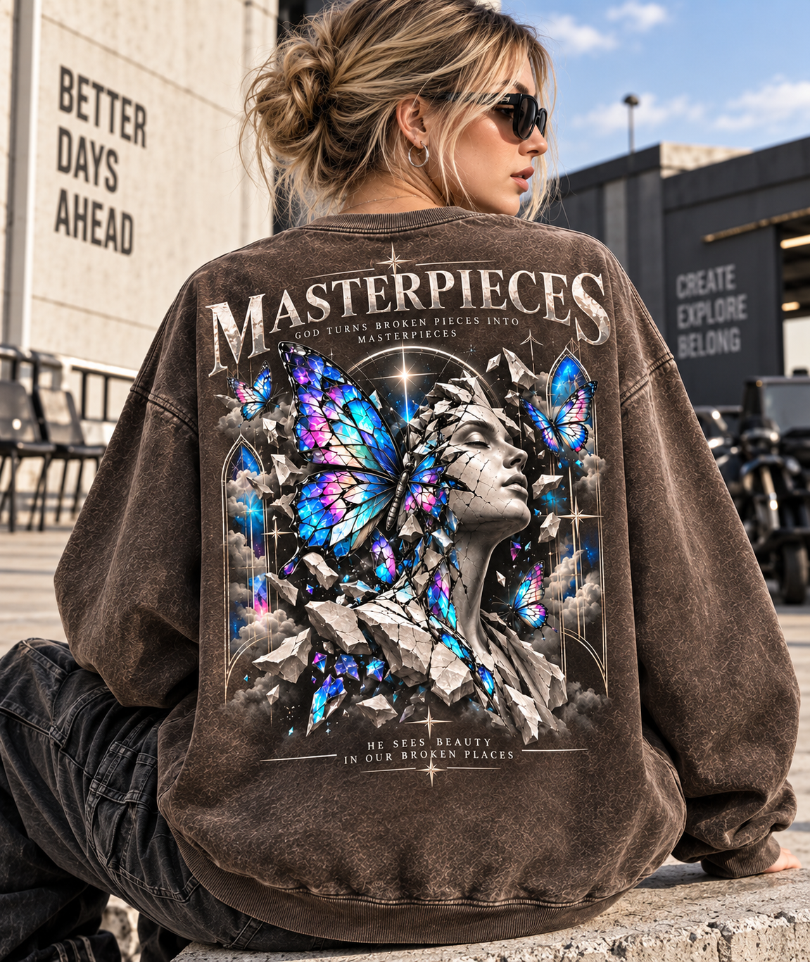 Masterpieces Butterfly Vintage Sweatshirt