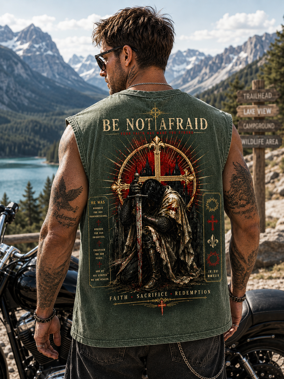 Be Not Afraid – Washed Faith Muscle Tee